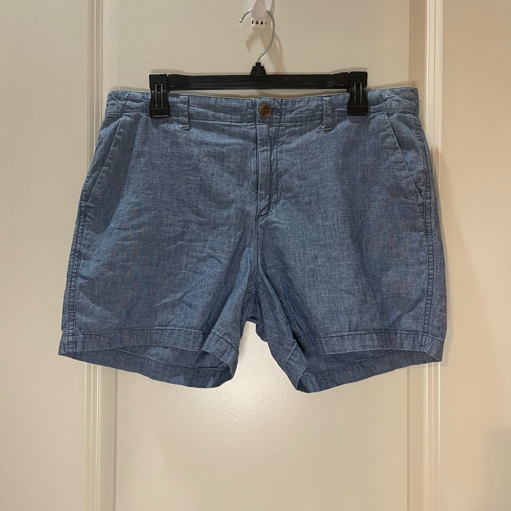 Blue City Shorts Lightweight Chambray Side Pockets Size 10